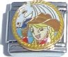 CT1688 Cowgirl with Horse Italian Charm