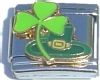 CT1700 Clover and Green Hat Italian Charm