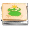 CT1746 Frog Prince Crown on Pink Italian Charm
