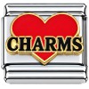 CT1804 Charms on red Heart Italian Charm