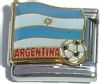 CT1808 Flag of Argentina and Soccer Ball Italian Charm