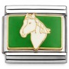 CT1830W White Horse Head Italian Charm
