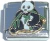 CT1848 Panda Bear with Bamboo Italian Charm