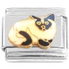 CT1970 White Cat Black Face Kitty Italian Charm