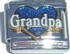 CT1976bw Grandpa Dark Blue Heart Italian Charm