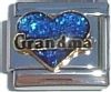 Grandma on Dark Blue Heart (black letters)