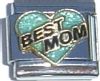 Best Mom on Aqua Heart (black letters)