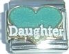 CT2008lb Daughter on Light Blue Heart Italian Charm