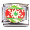 CT2045 Snowflake Holiday Ornament Red Green Italian Charm