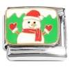 CT2046 Smiling Snowman on Green Italian Charm