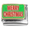 CT2047 Merry Christmas Red Green Italian Charm