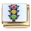 CT2060 Signal Light Goldtone Base Italian Charm 