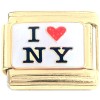 CT2063 I Love New York Goldtone Base Italian Charm 