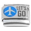 CT2090 Lets Go Travel Airplane Italian Charm 