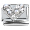 CT2094 Pearly Bling Heart Love Italian Charm 