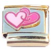 CT2120 Linked Hearts Pink Purple Italian Charm 
