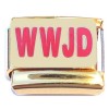 CT2121 WWJD What Would Jesus Do Goldtone Base Italian Charm.
