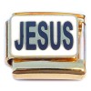 CT2123 Jesus Name Goldtone Base Italian Charm.