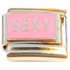 CT2131 Sexy Pink Goldtone Base Italian Charm Design