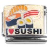 CT2135 I Love Sushi on White Italian Charm