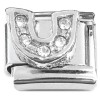 CT2149 Horse Shoes Clear Bling Horseshoes Italian Charm