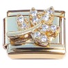 CT2184 Leaf Branch Bling Gold Base Italian Charm