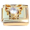 CT2199 Bling and Bow Gold Base Italian Charm