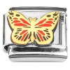 CT2210 Butterfly Red Black Wings Italian Charms