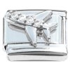 CT2246 Bling Airplane Flying Italian Charm