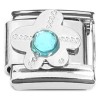 CT2299 Blue Bling Flower Italian Charm 