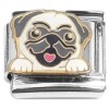 CT2300 White Pug Puppy Dog Italian Charm