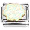 CT2308 Snowflake White on Blue Italian Charm