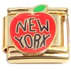 CT2328 New York City Big Apple Goldtone Base Italian Charm