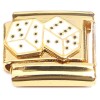 CT2359 Dice Pair Gold Base Italian Charm