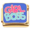 CT2363 Girl Boss Blue Gold Base Italian Charm