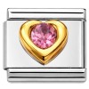 CT2382 Pink Bling on Heart Italian Charm