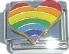 CT3057 Rainbow on Heart Italian Charm