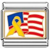 CT3094 Flag and Yellow Ribbon Italian Charm