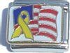 CT3094 Flag and Yellow Ribbon Italian Charm