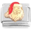 CT3129 Santa White Beard Red Hat Italian Charm