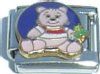 CT3131 Teddy Bear with Holly Italian Charm