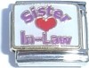 CT3156 Sister In Law Heart Italian Charm