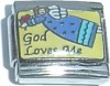 CT3162 God Loves Me Italian Charm