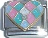 CT3235 Patchwork Heart Italian Charm