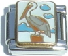 CT3312 Stork Bird Sitting on Post Italian Charm