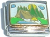 CT3314 Camp Scene (gold trim) Italian Charm