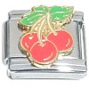 CT3347 Three Red Cherries Italian Charm