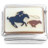 CT3439 Cowboy Horse Lasso Rope Italian Charm