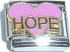 CT3469 Hope on Pink Heart Italian Charm
