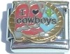 CT3537 I Love Cowboys Italian Charm